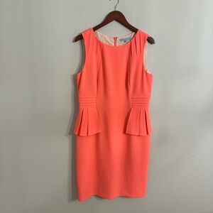 Antonio Melani neon pink peplum dress size 12